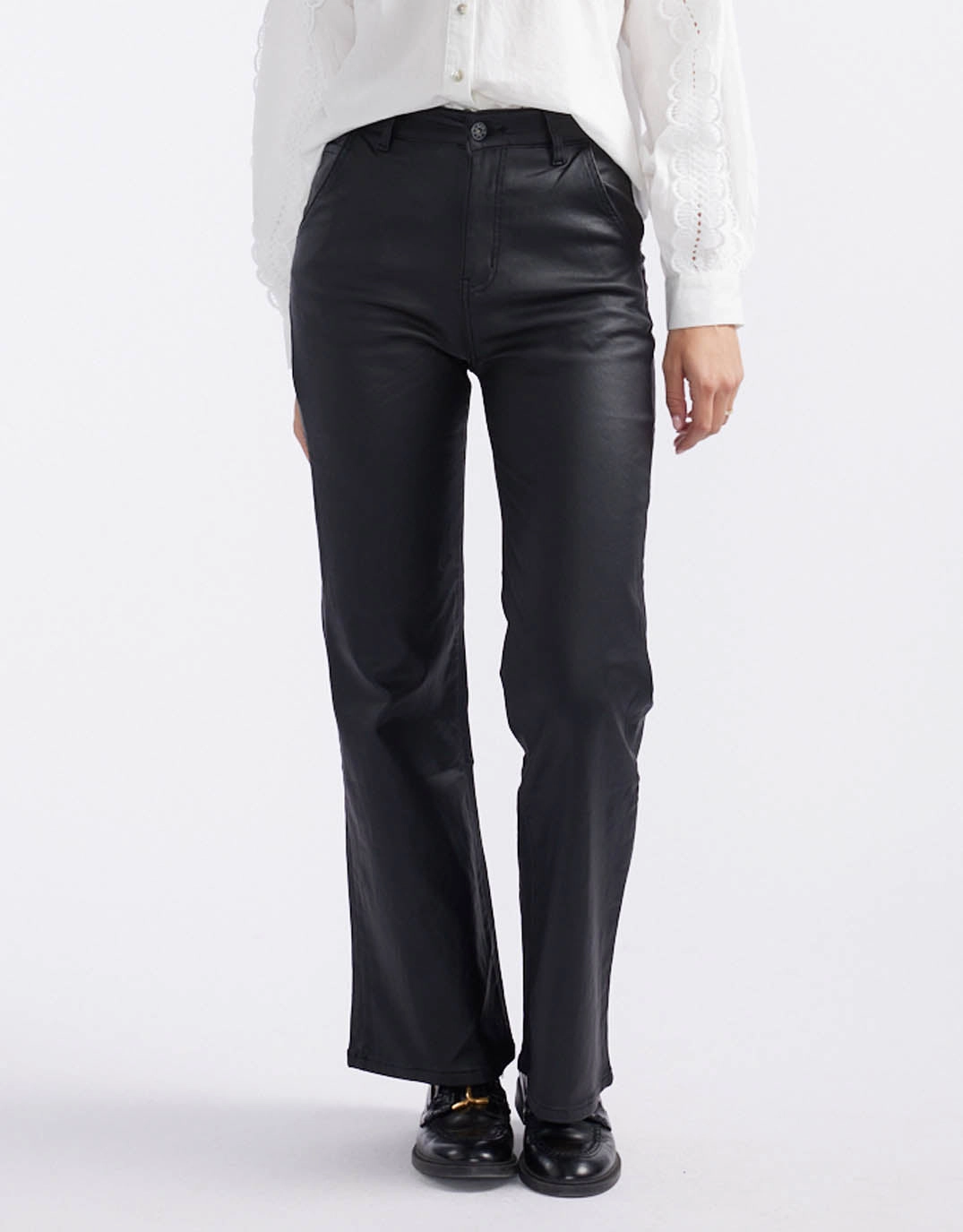Shirley Jeans - Black Coated Holiday Vibes Evening Stroll Picnic Style