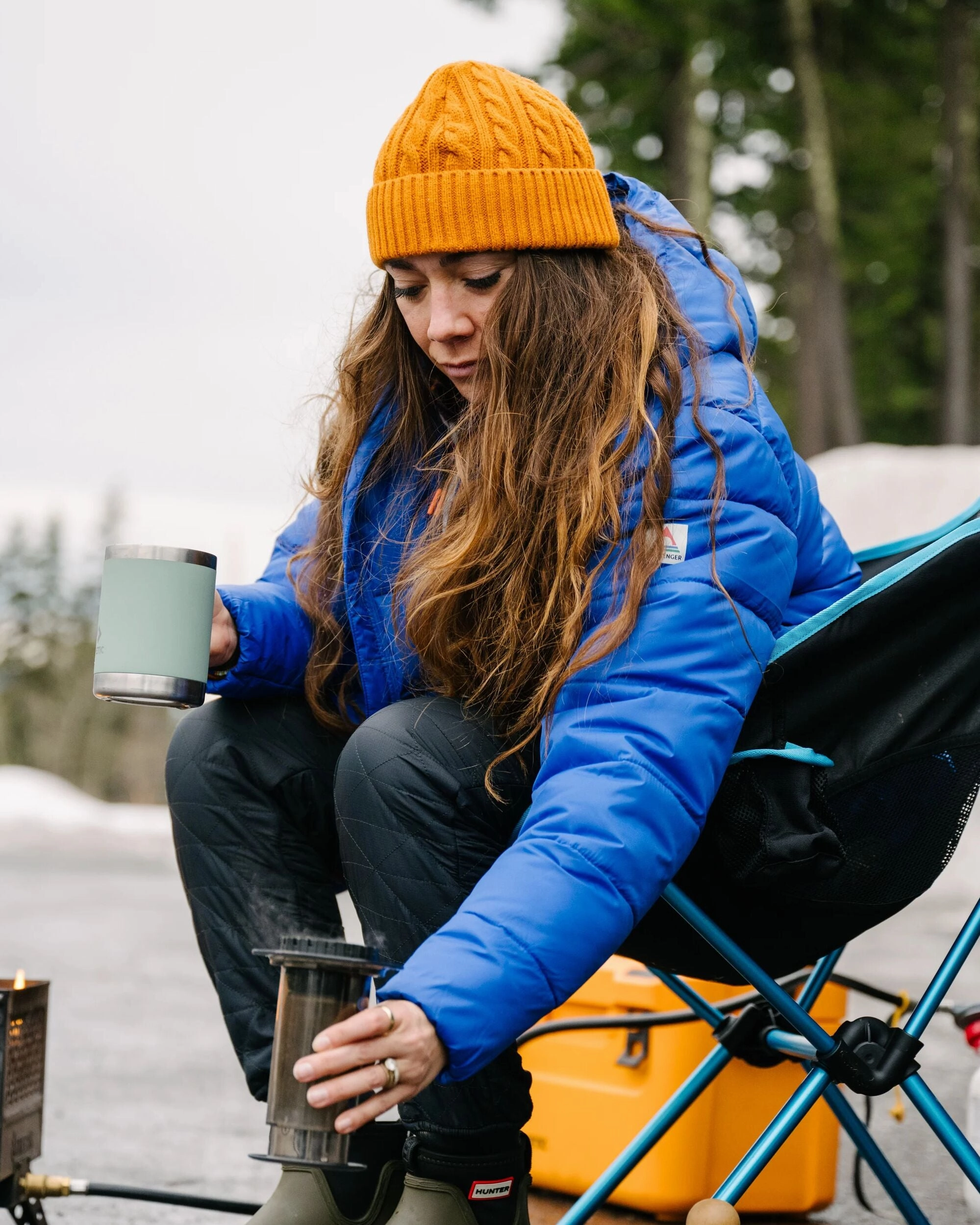 Slim Silhouette Weather resistant Kai Recycled Insulated Jacket - Azure Blue