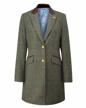 Alan Paine Combrook Ladies Mid Thigh Coat Clearance Hidden Zipper