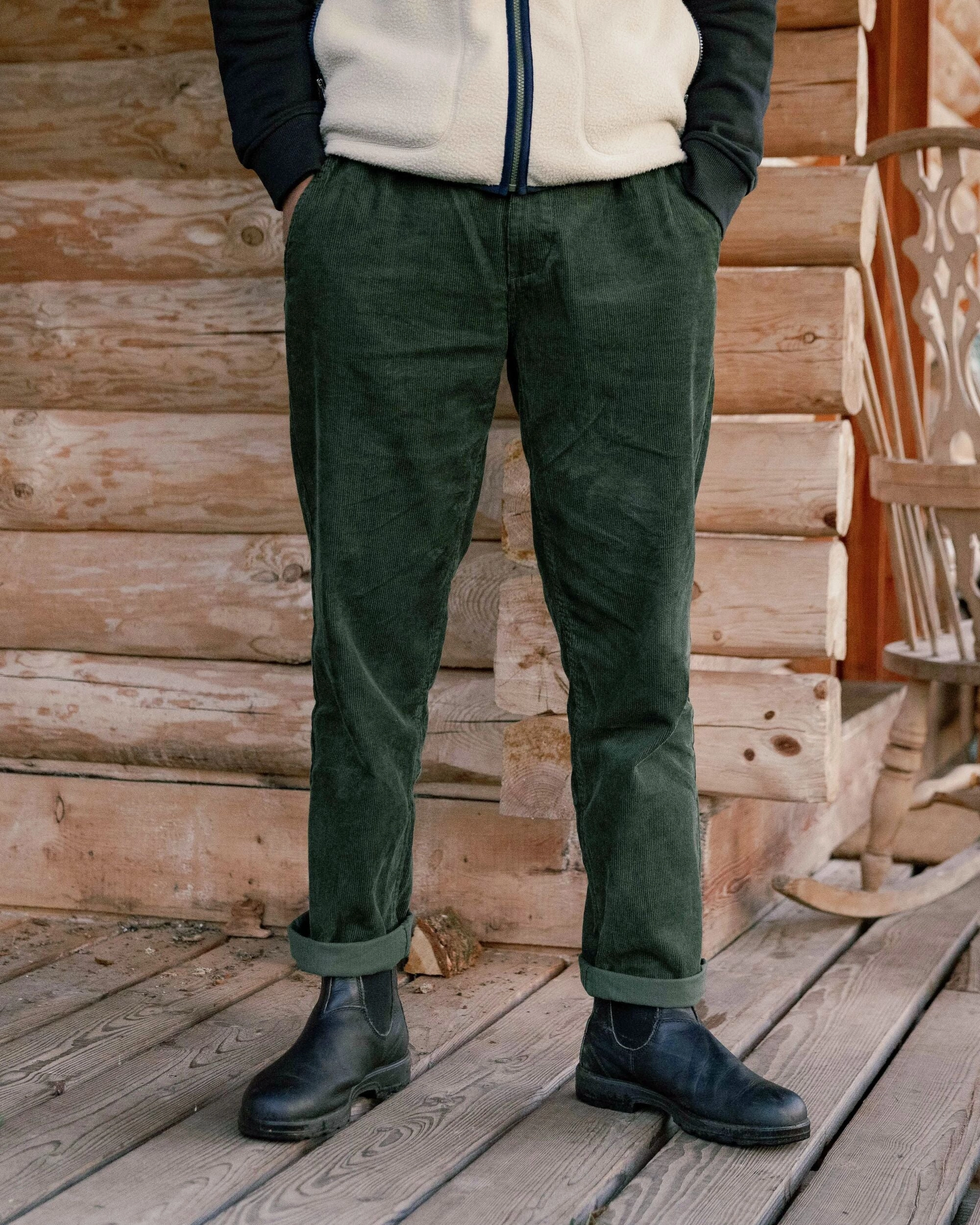 Hypoallergenic fabric StaticResistantMaterial Adventurer Cord Trouser - Fir Tree