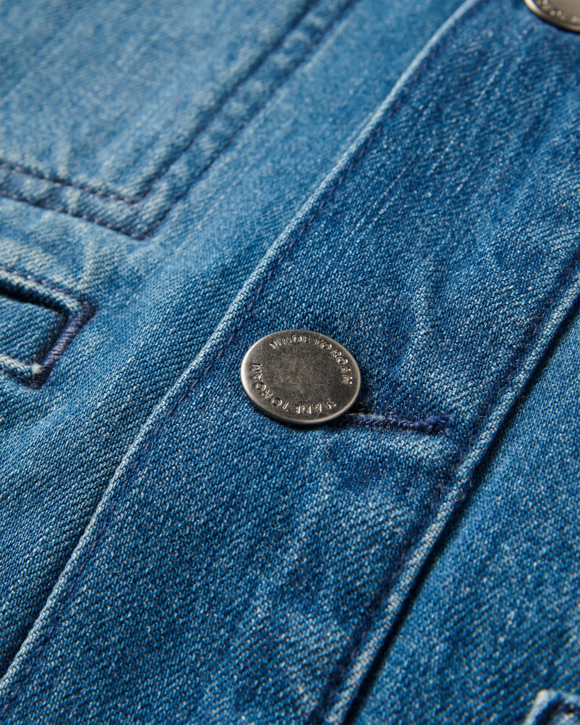 Eco Friendly Construction Reinforced Elbows Vantage Lined Denim Jacket - Mid Wash Denim