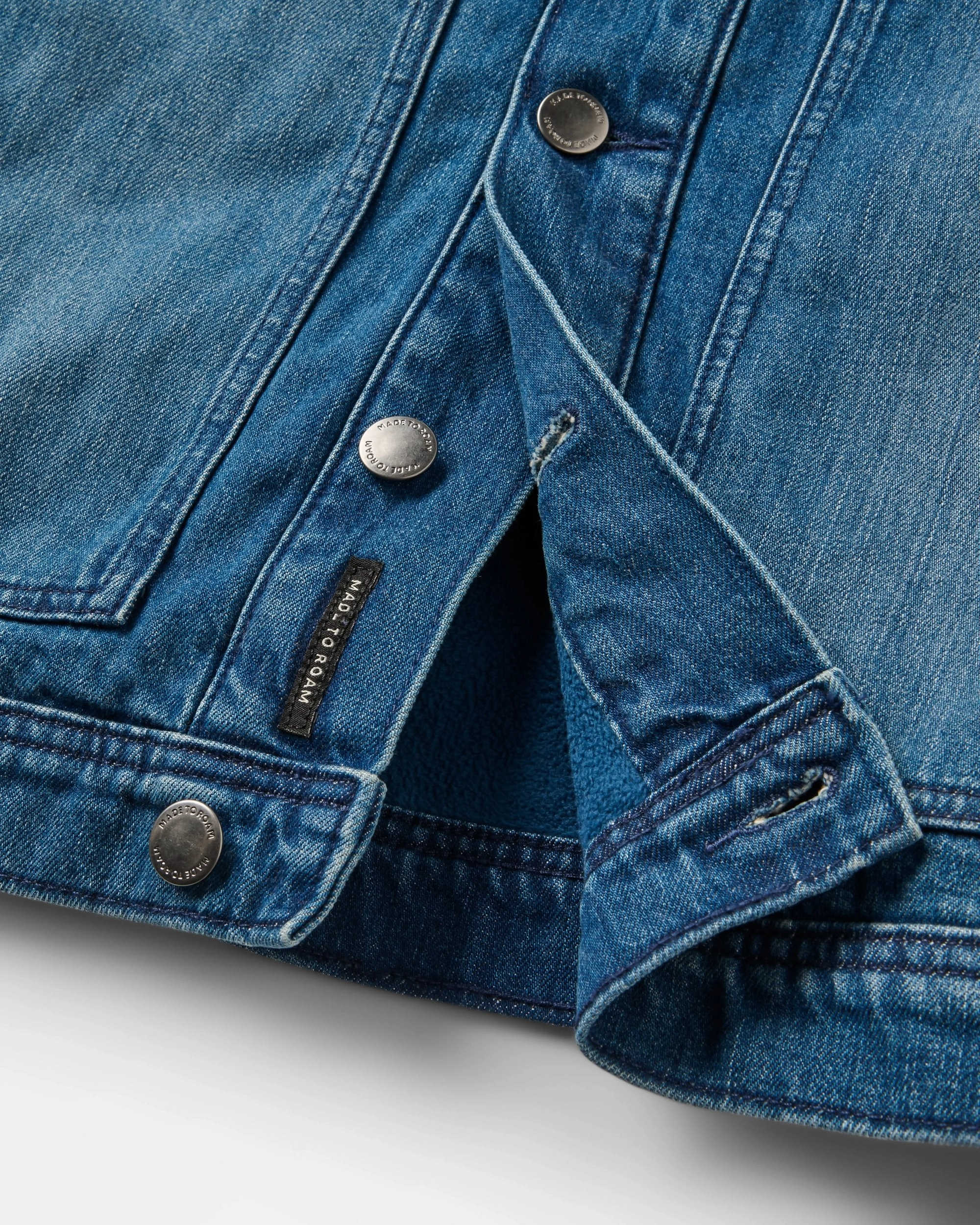SoftshellMaterial Vantage Lined Denim Jacket - Mid Wash Denim