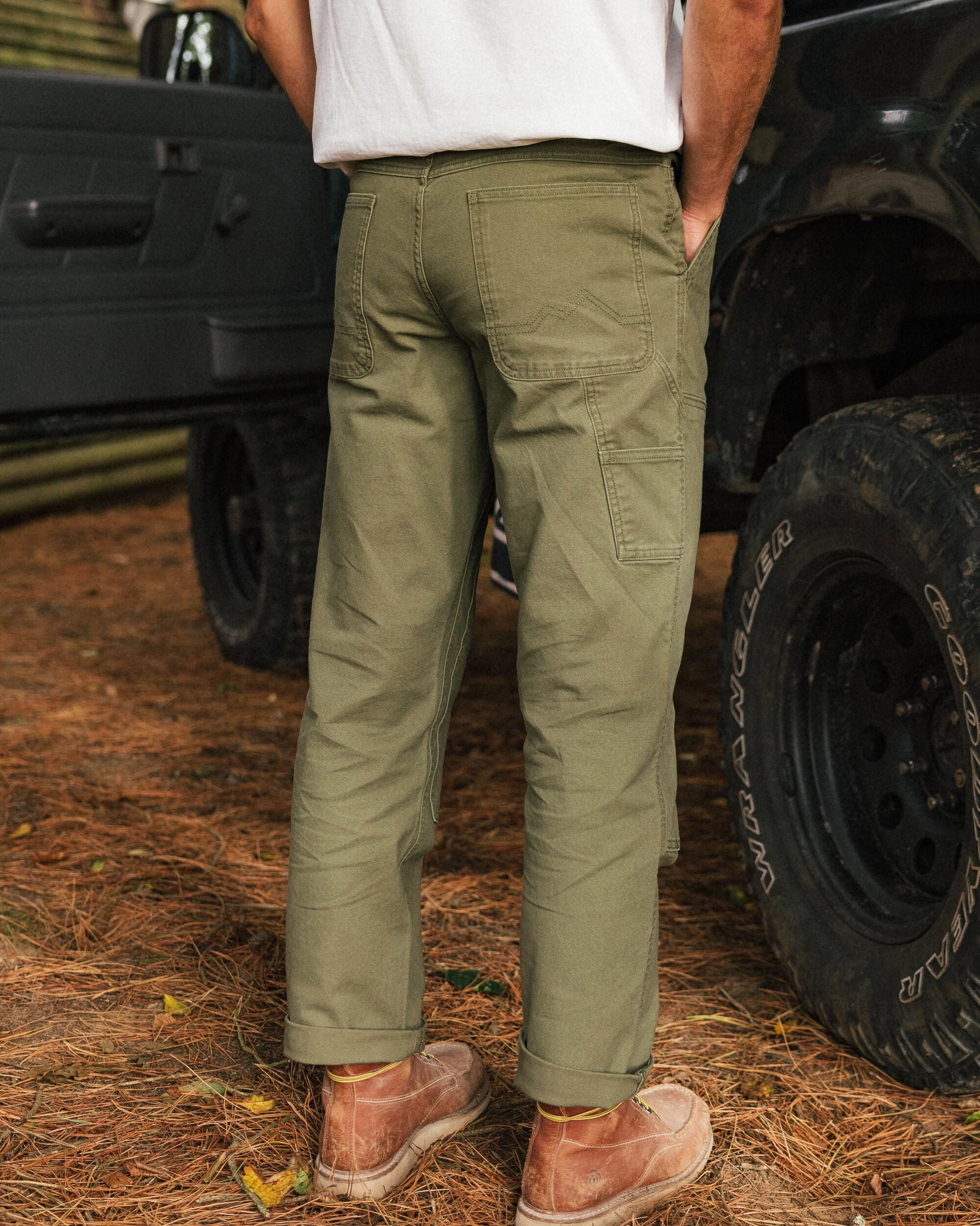 QuickReleaseBuckle Shape Flex Vantage Organic Cotton Trouser - Khaki