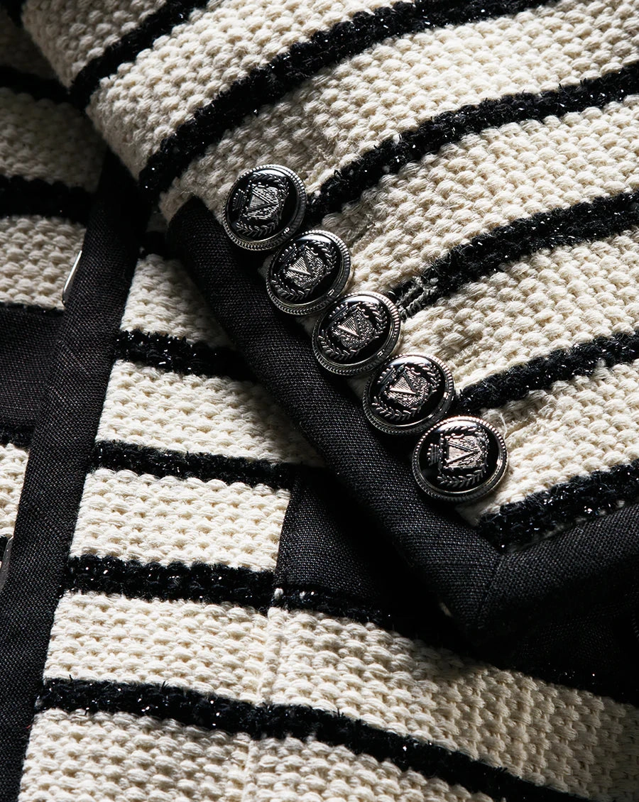 VB Foster Dickey Jacket in Ivory, Black Ventilation System