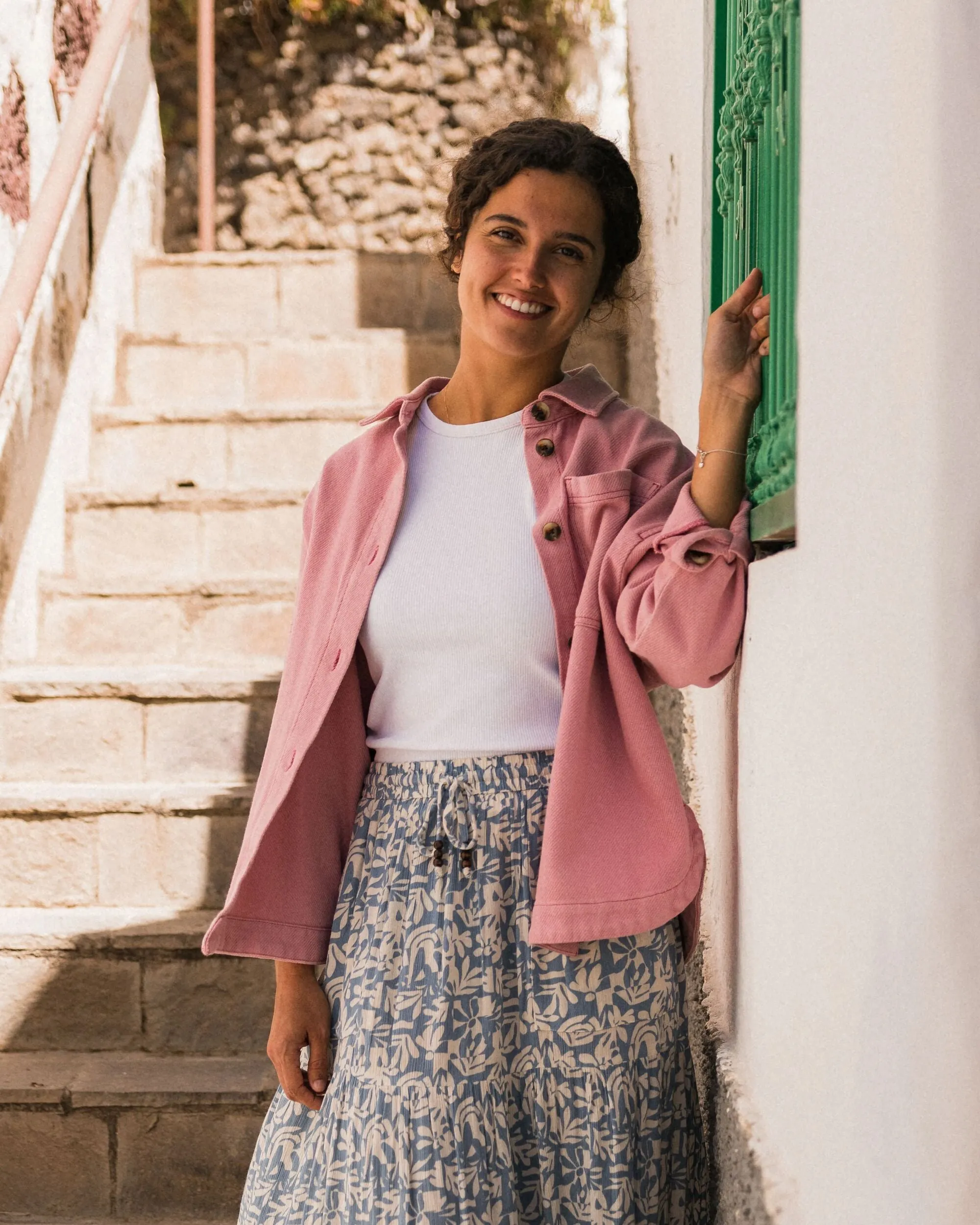 Maya Twill Overshirt - Pink Haze Black Tie Optional
