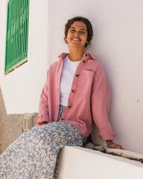Maya Twill Overshirt - Pink Haze Seasonal Collection Abstract art