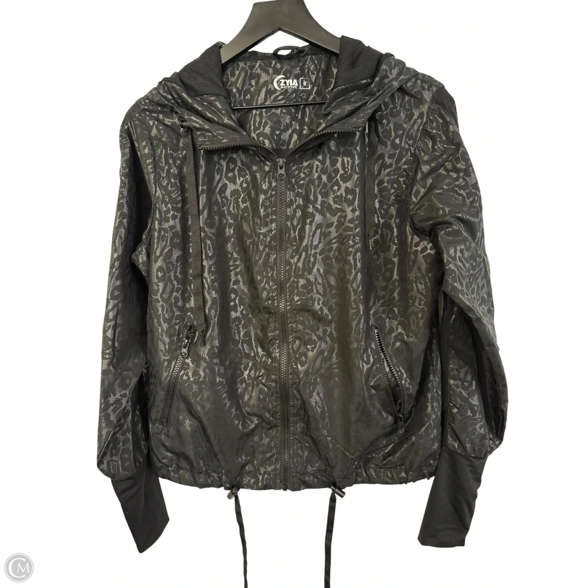 Stretch Cloth Hypoallergenic Fabric Blend Athletic Jacket By Zyia In Black, Size: S