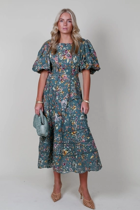 and Effortless fit dress. Petal Zone MOS | Alexia Midi Dress - Pine