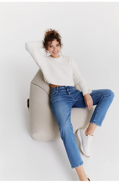 Victoria - Boyfriend Jean - Medium Blue - L30 Sporty Comfort Wear Outfit Staple