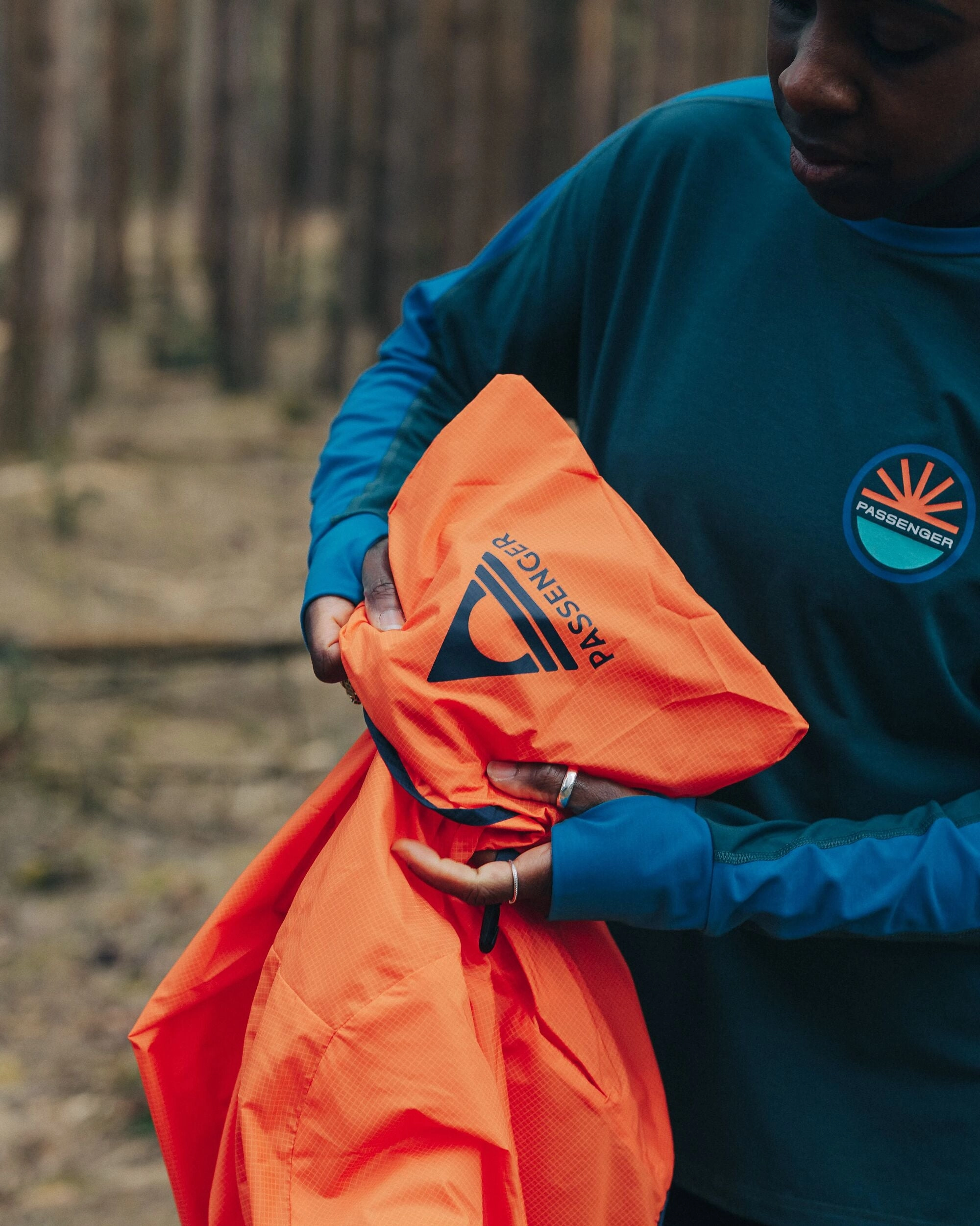 Viento Recycled Windshell Anorak - Ember Orange Fray Resistant Edges