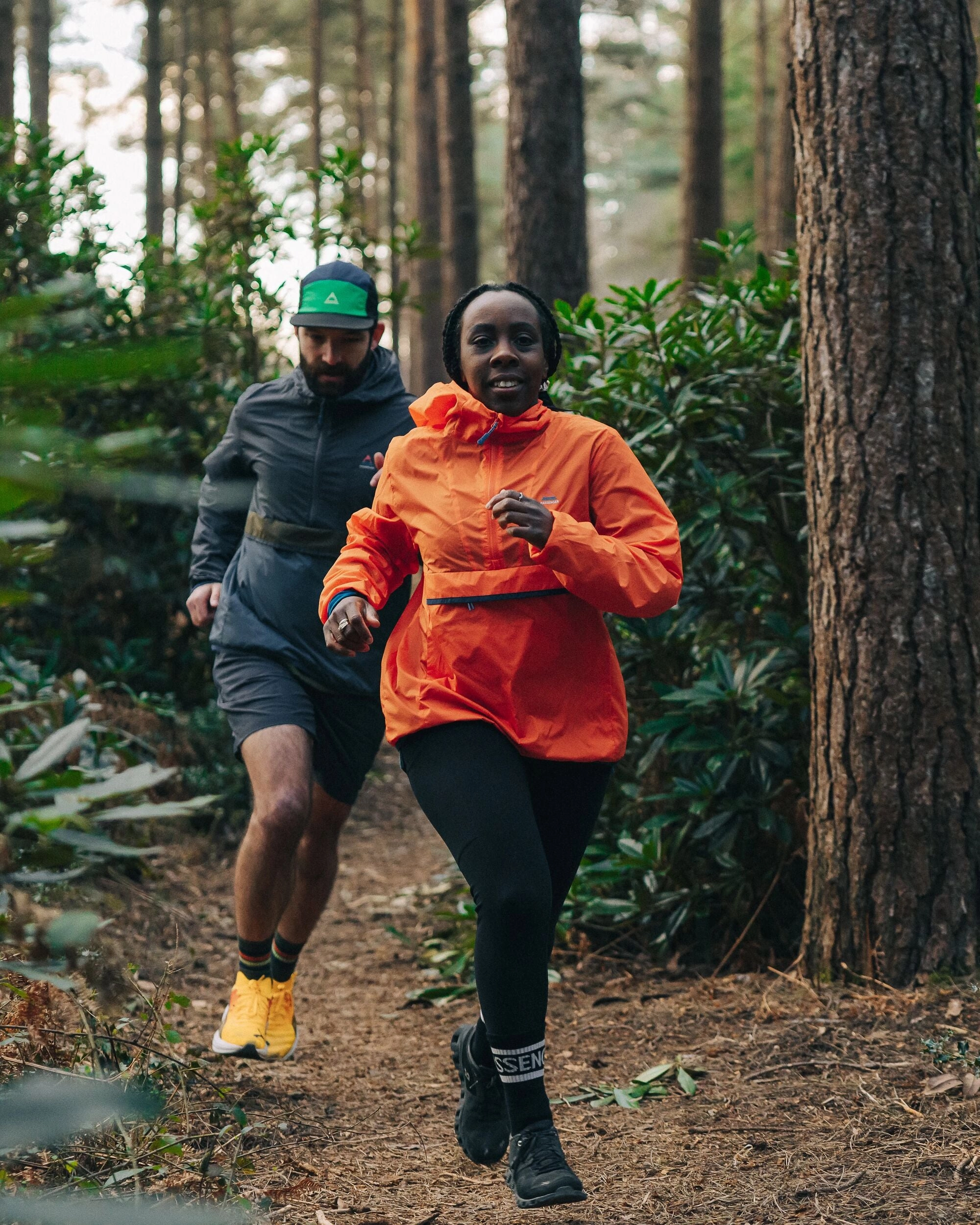 Viento Recycled Windshell Anorak - Ember Orange Double Layered Collar Durable Color Retention