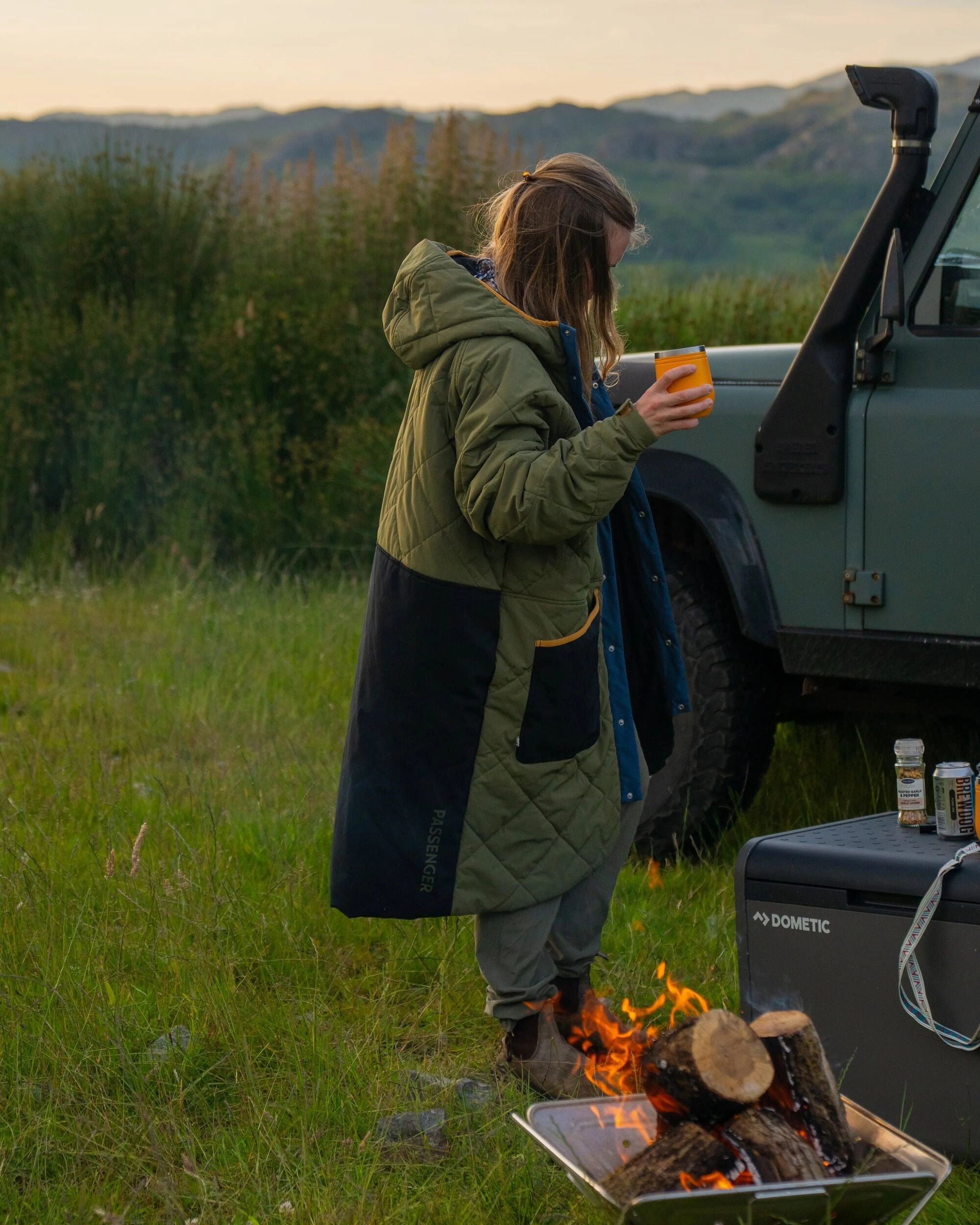 Essential Style Stretchable Fabric Campscape Recycled Fleece Lined Parka - Black/Khaki