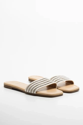 Diamante Sandal White Bare Foot Energy return sole