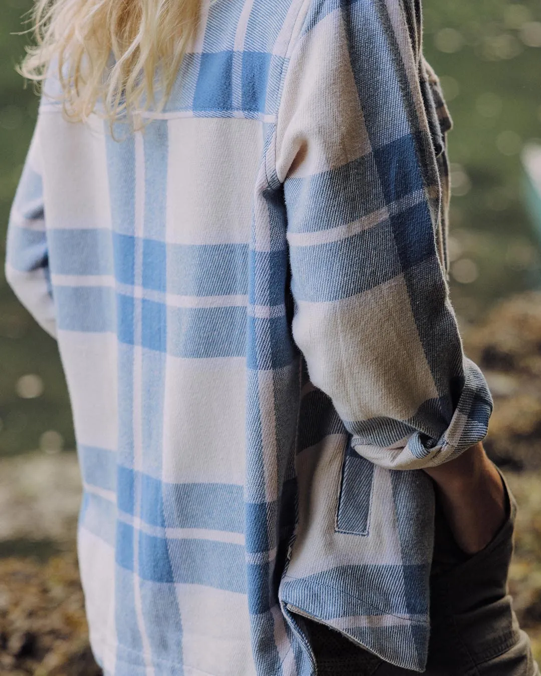 Stella Organic Cotton LS Shirt - Provincial Blue Check Winter Essentials Premium Feel