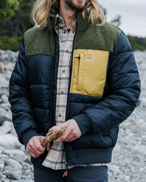 Journey Recycled Insulated Jacket - Black/Khaki Easy Movement Cut Heat Sealed Zippers