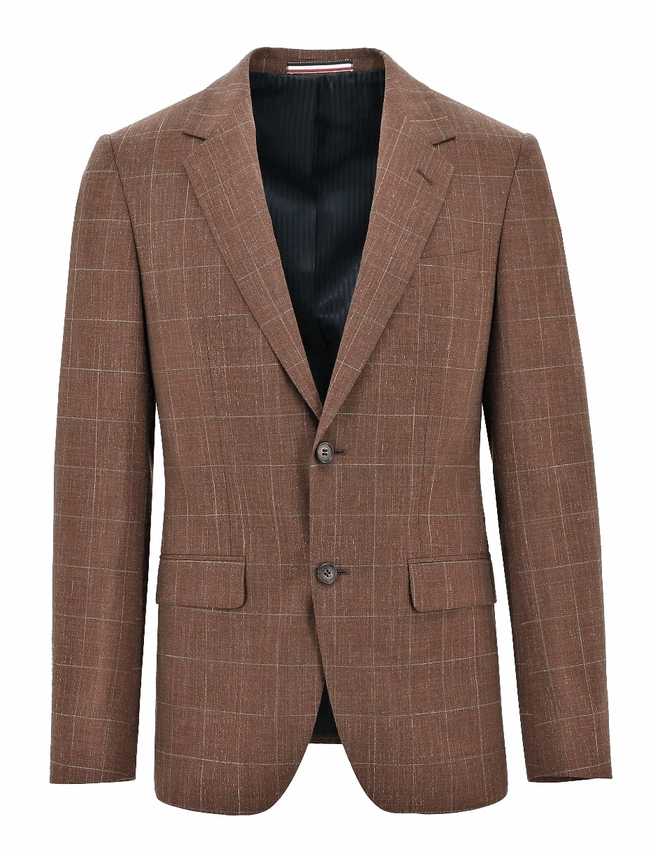 Parker Buggy Brown Checked Sports Jacket Airy Layer Fit Cool Tone