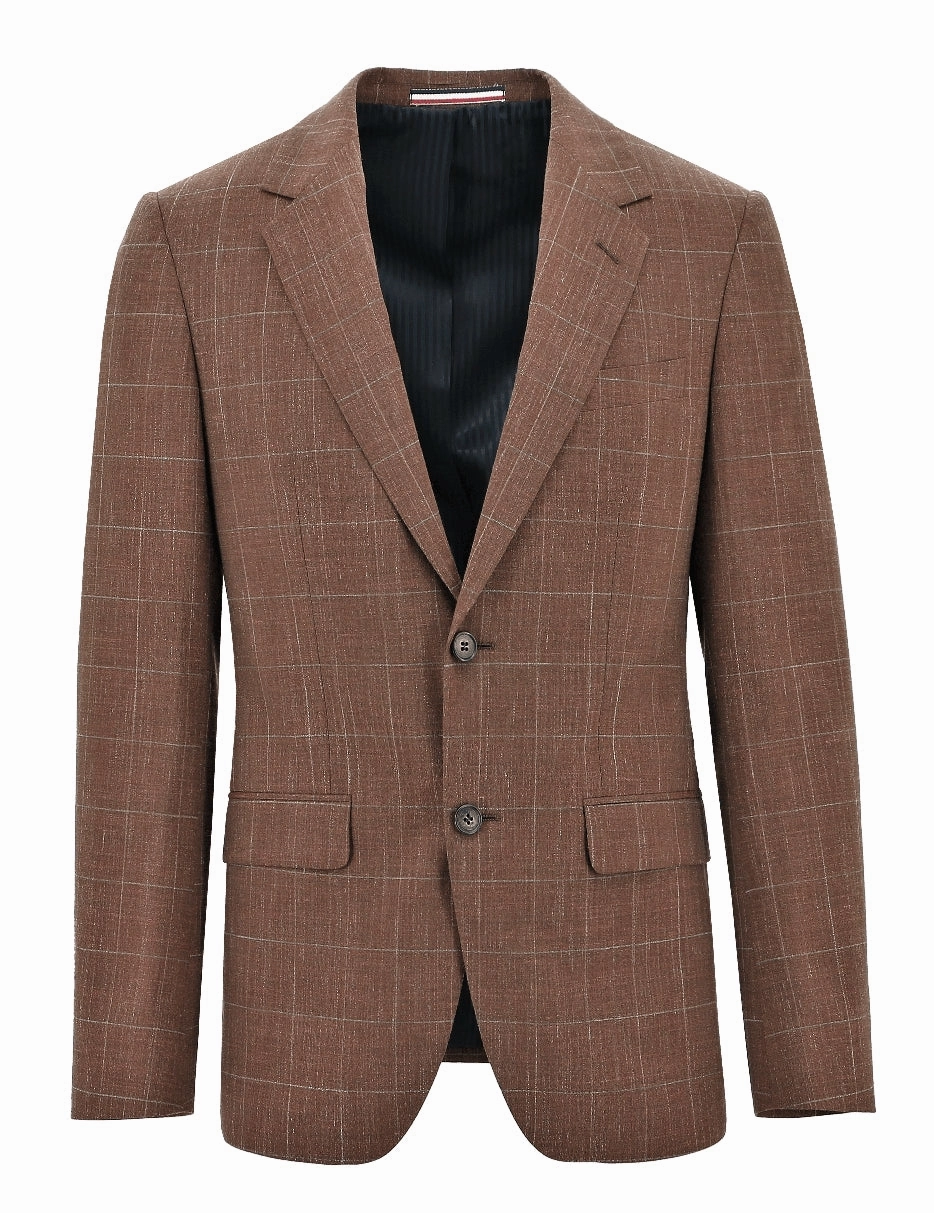 Parker Buggy Brown Checked Sports Jacket LightweightConstruction