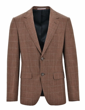 Parker Buggy Brown Checked Sports Jacket Airy Layer Fit Cool Tone