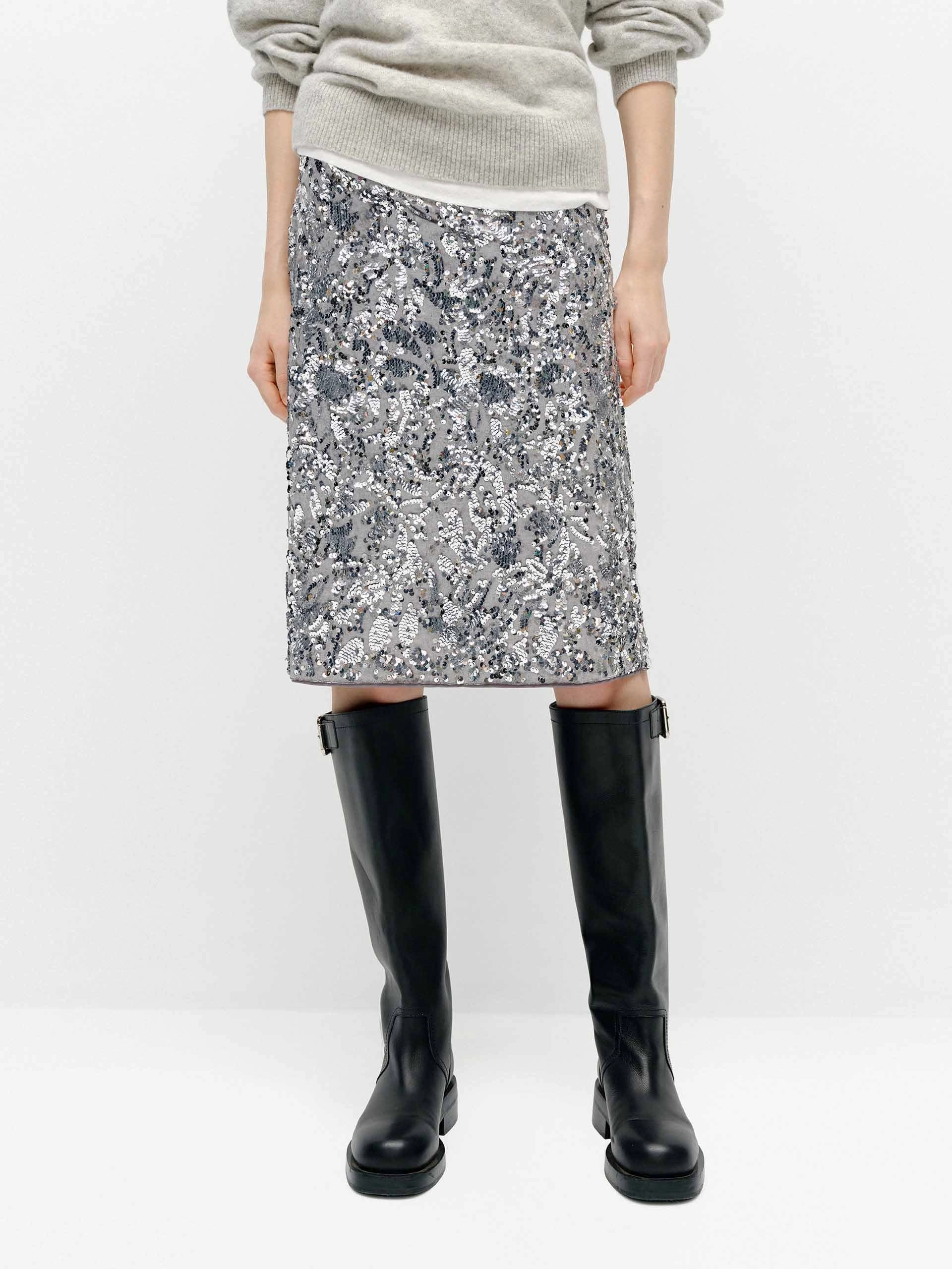 Straight Sequins Skirt Ethically Made Occasion Dressing