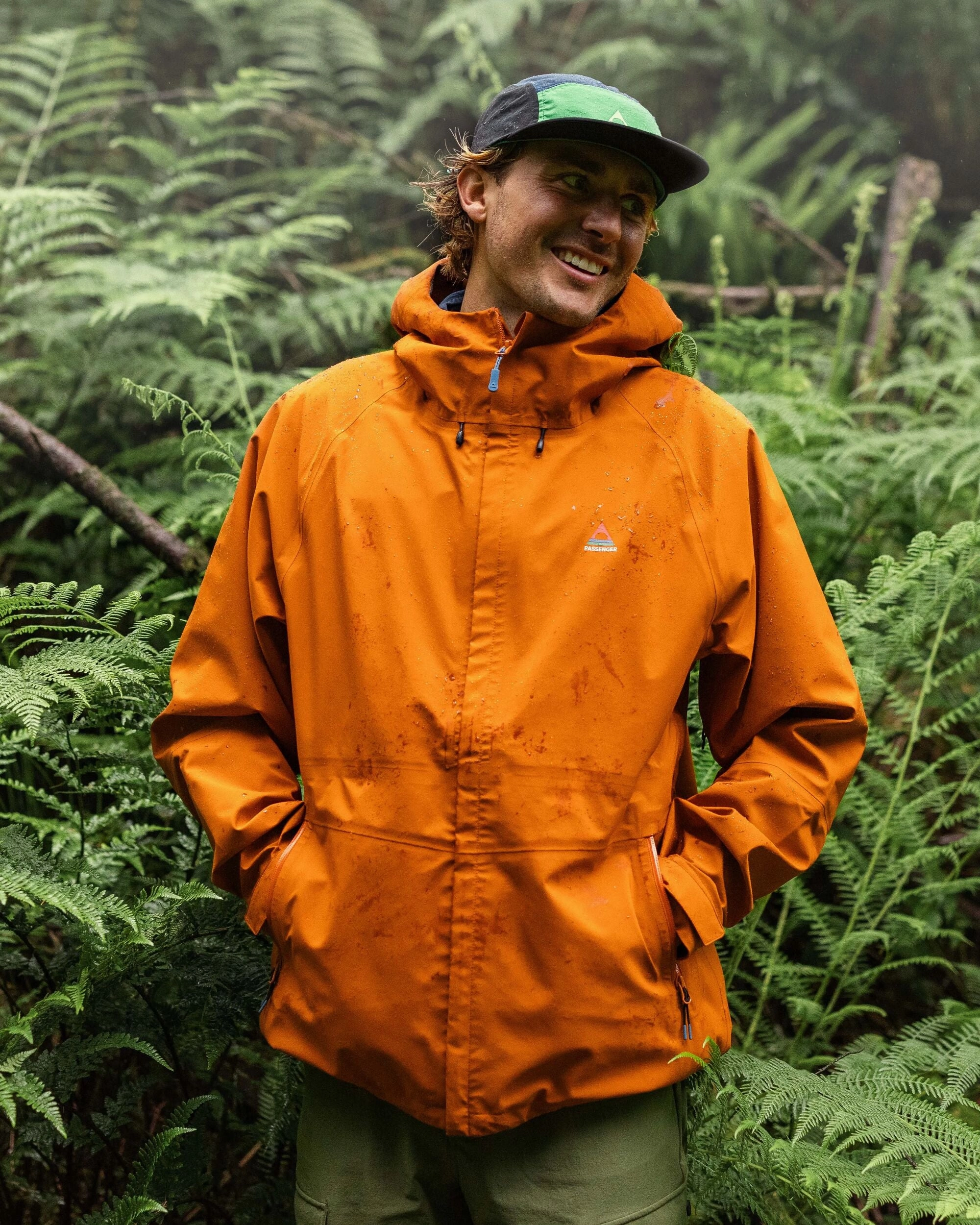 Five Season Recycled Waterproof Jacket - Sunset Orange Stretch Material