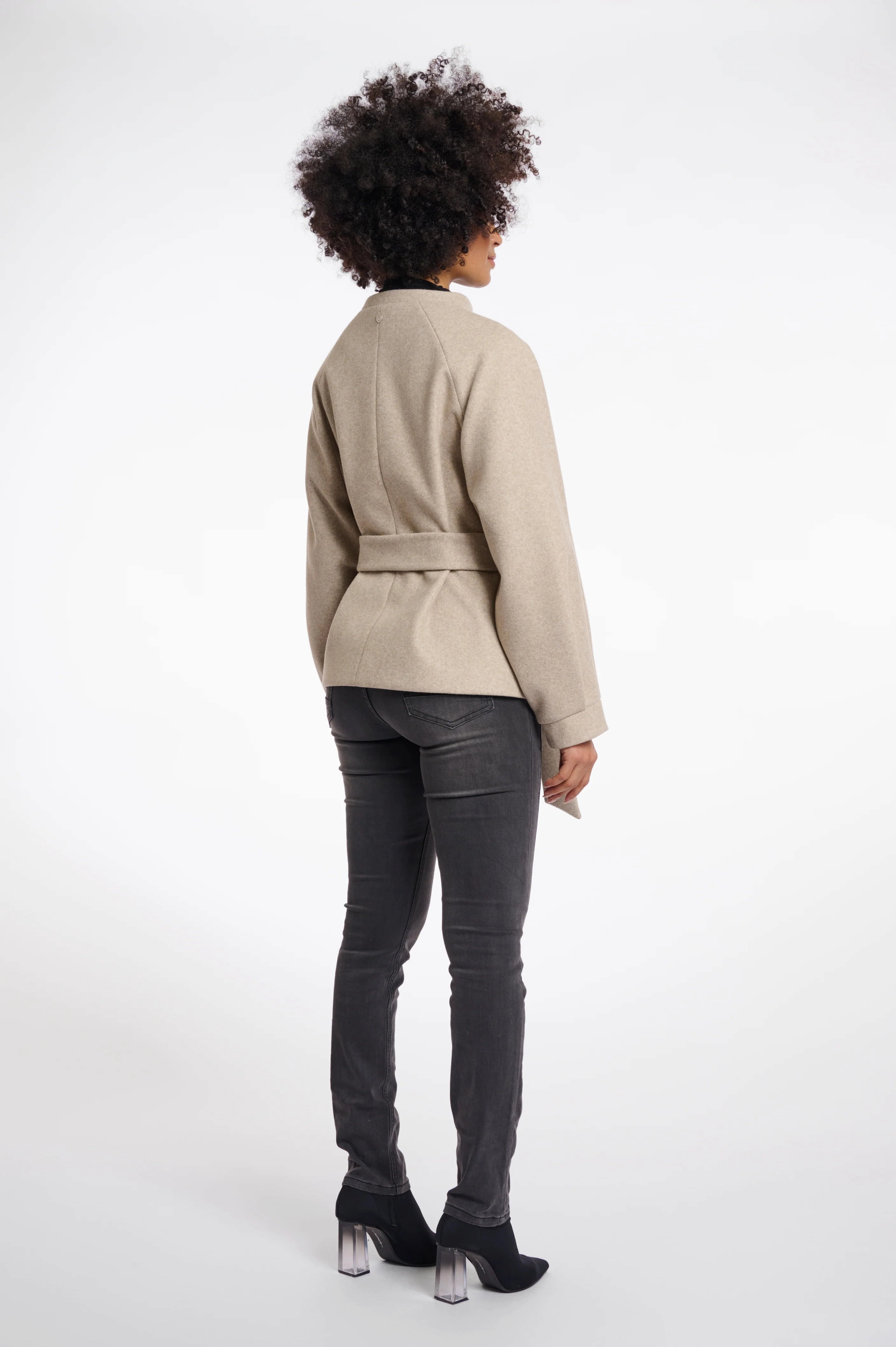 Rino & Pelle Cornelia Short Coat in Birch Durable zipper pull