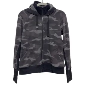Athletic Jacket By Athleta In Black & Grey, Size:Mp Transitional Weather Piece Convertible Silhouette