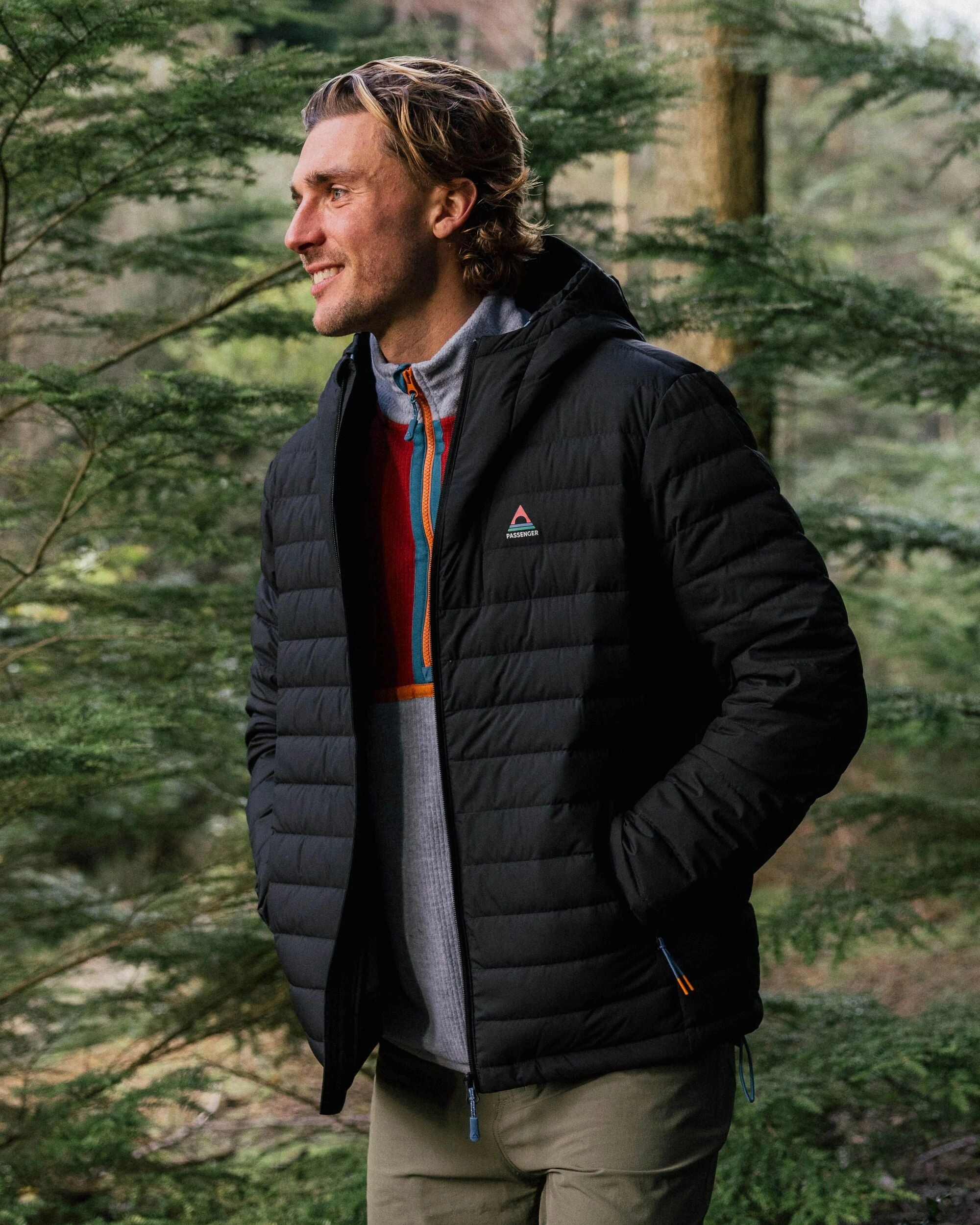 Ashland Down Recycled Jacket - Black Plaid Print