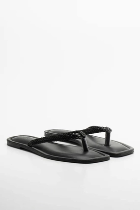 Weave Thong Sandal Black Classic Line