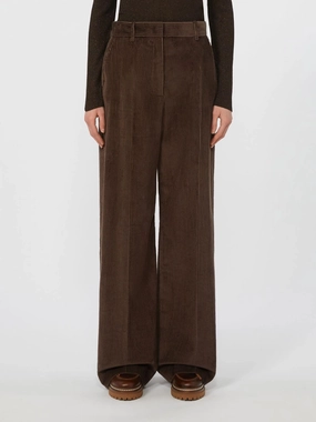 Stay Dry No Sagging Weekend Max Mara Tania Cord Trousers in Chocolate