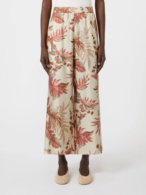 Weekend Max Mara Temide Printed Trousers in Beige Tapestry NonIrritatingStitching