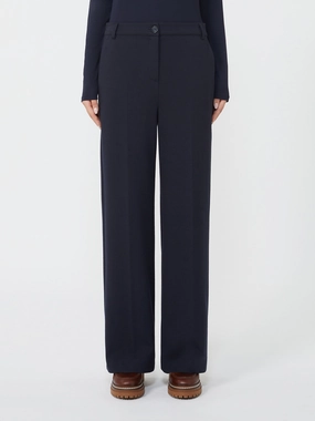 Effortless Comfort Weekend Max Mara Zelota Jersey Trouser in Navy