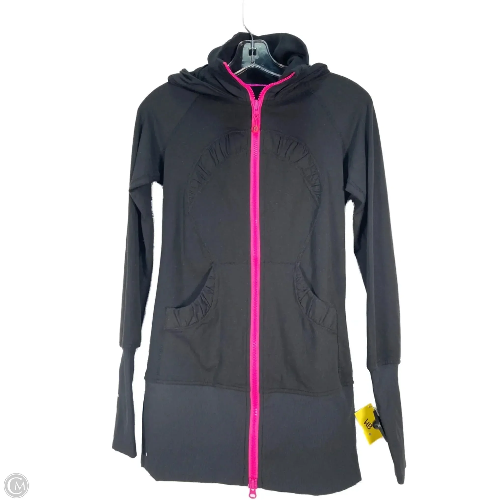 Athletic Jacket By Lululemon In Black & Pink, Size: S Shock Absorbent Padding