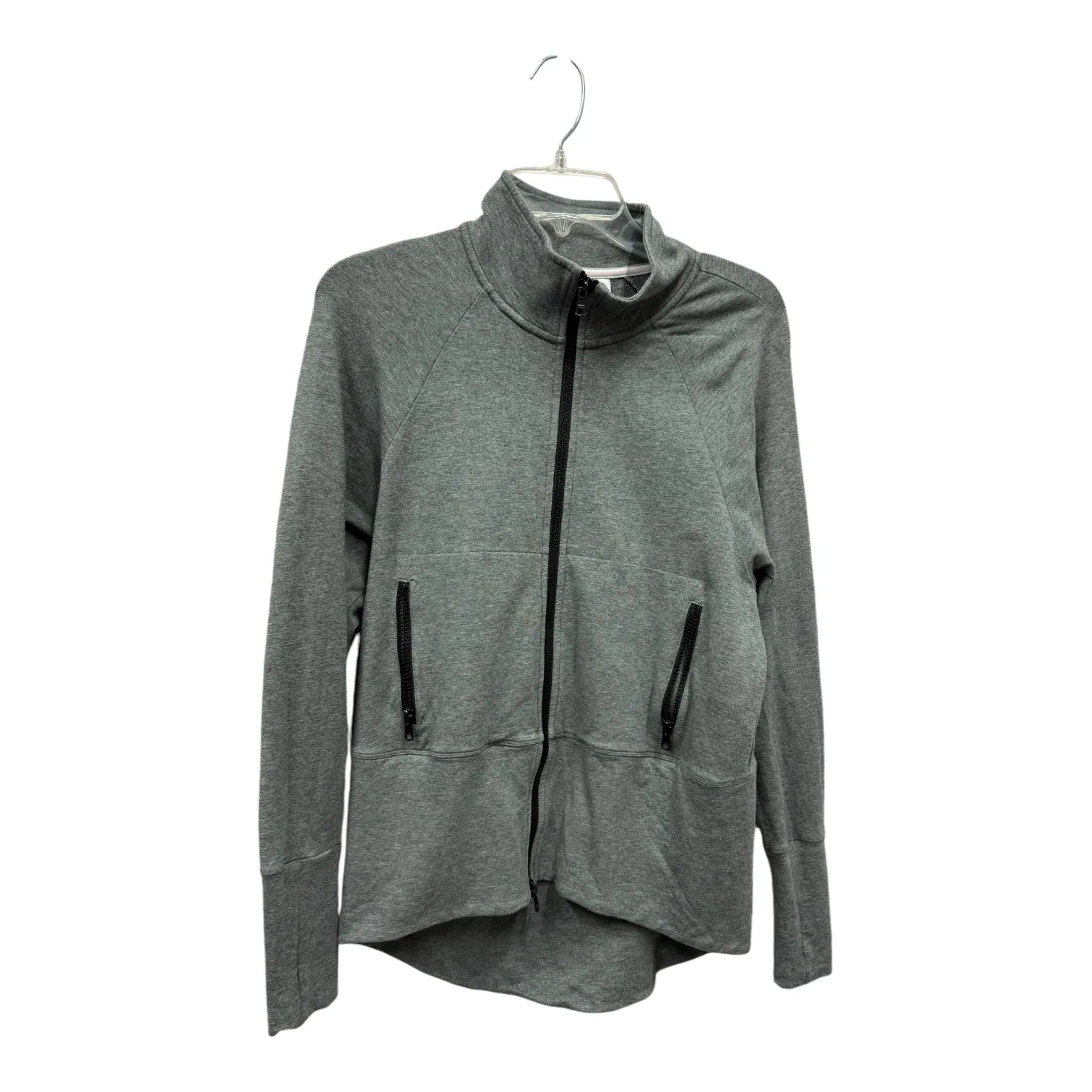 Athletic Jacket By Cabi In Grey, Size:S Easy Care Material Flexible Shoulder Panels