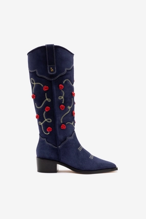 Paloma Boot In Navy Suede Stable Support Morning Walk Supportive sole
