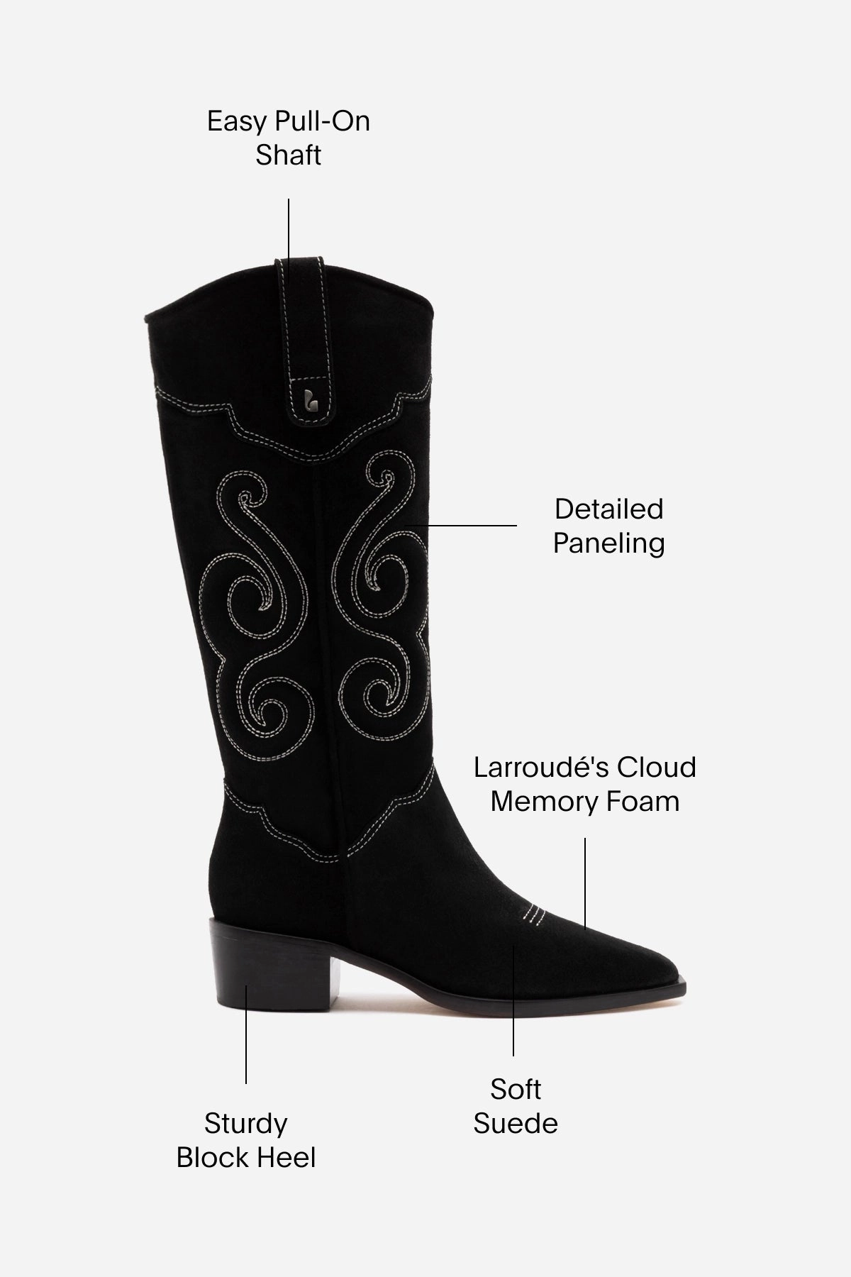 Comfort Lining Snowy Path Stable Support Mountain Hike Paloma Boot In Black Suede