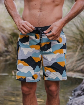 Beach Vibes Breathable mesh lining Cutback NetPlus? Recycled Boardshort - Vista Patchwork Arctic