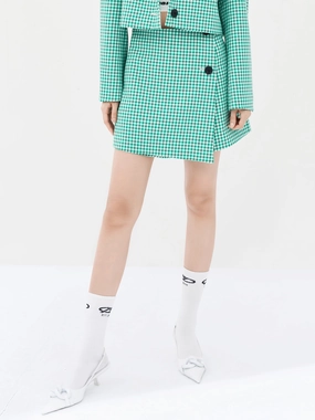 Smart Look Wool Blend Plaid Shorts