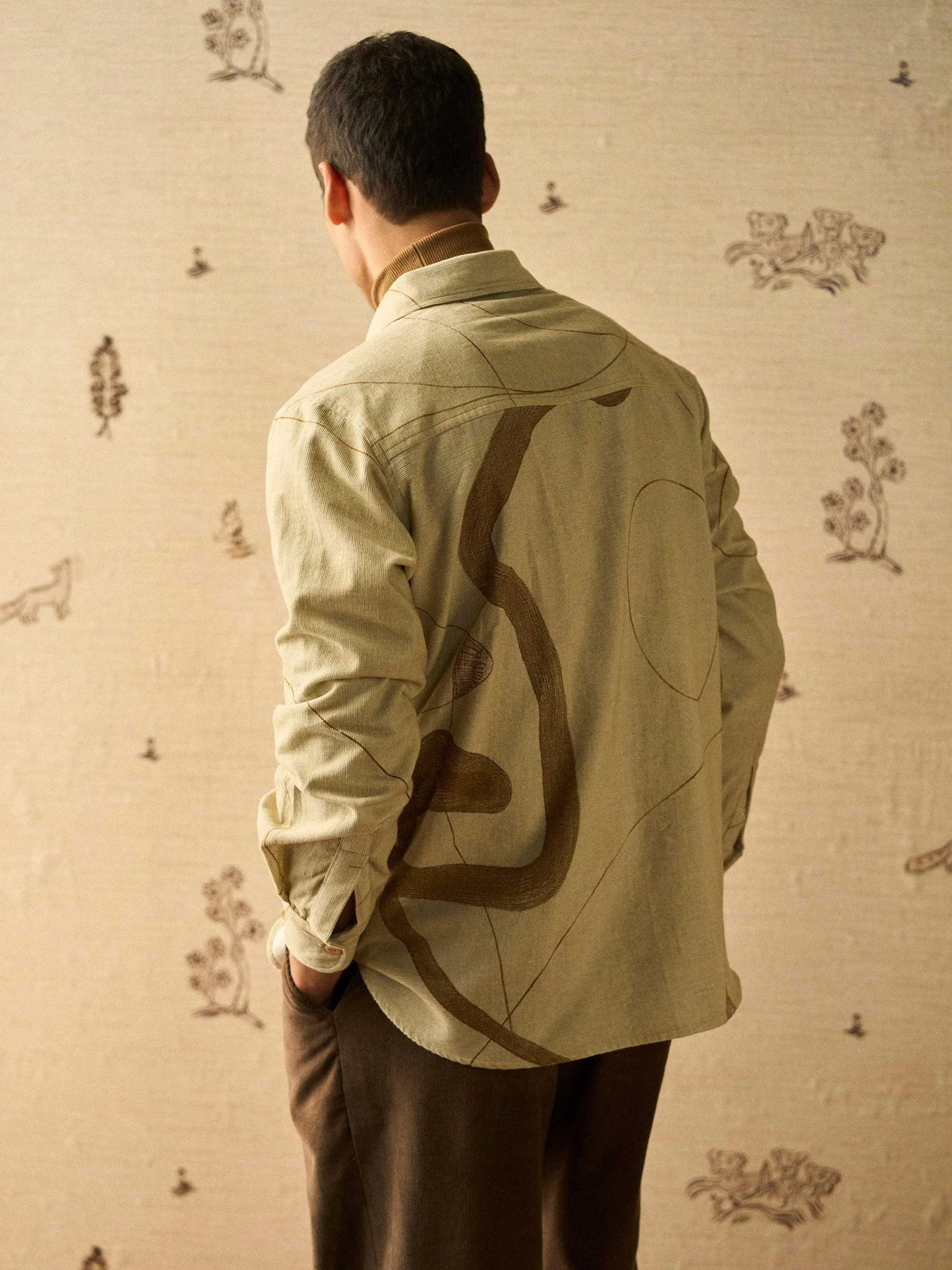 Smooth zipper closure Corduroy Overshirt