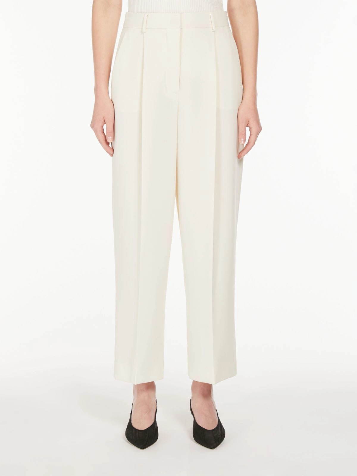 Stretch Fit Wrinkle Free Fabric MM Ronchi Trousers in Ecru