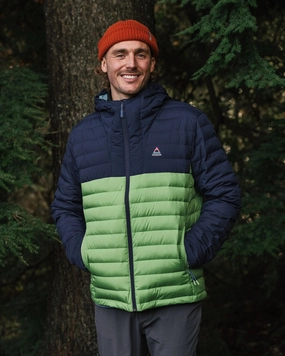 Snow Day Rubberized Edging Ashland Down Recycled Jacket - Rich Navy/Pear Green