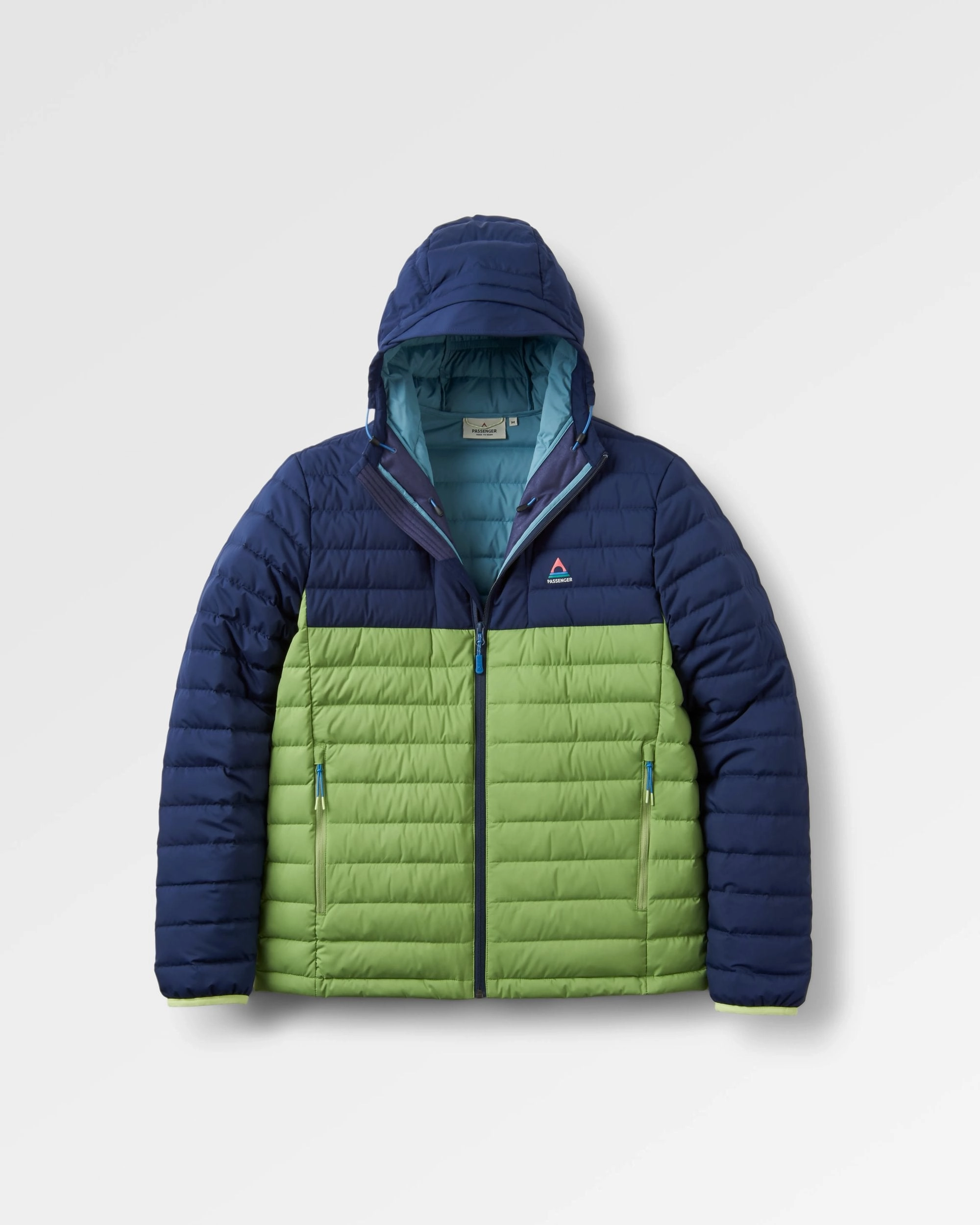 Quilted Stitching Pattern Ashland Down Recycled Jacket - Rich Navy/Pear Green