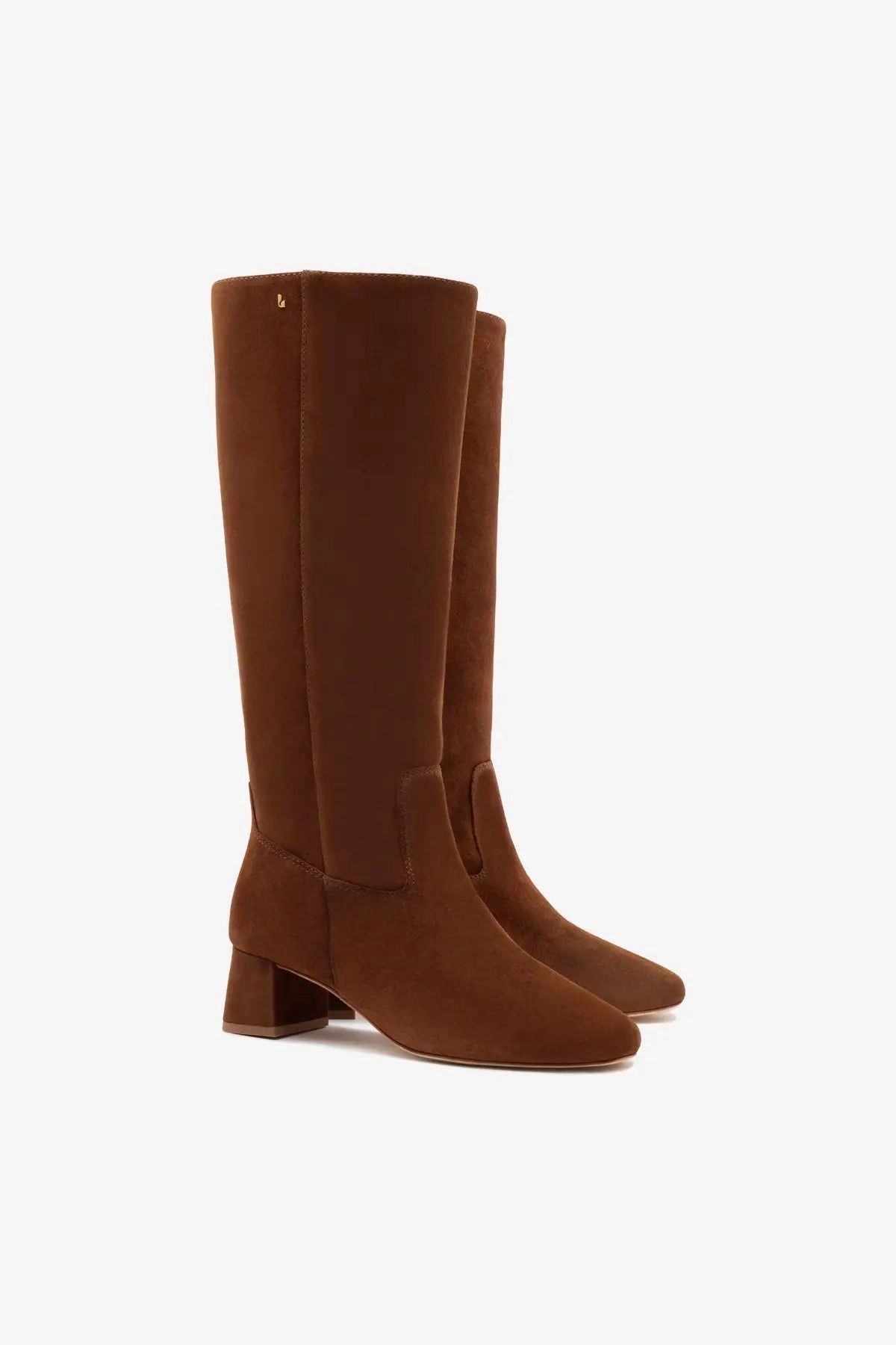 Seamless Interior Construction Water Repellent Edie Boot In Burnt Umber Suede