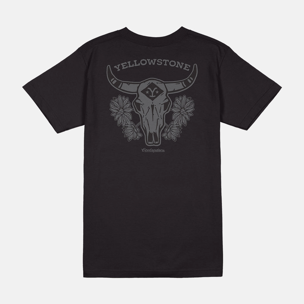 UniversalFit Garment Washed YELLOWSTONE BULL SKULL VINTAGE SHIRT