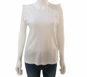 Summer Blouse 84276238 Ruffled Sleeve T-Shirt -  White