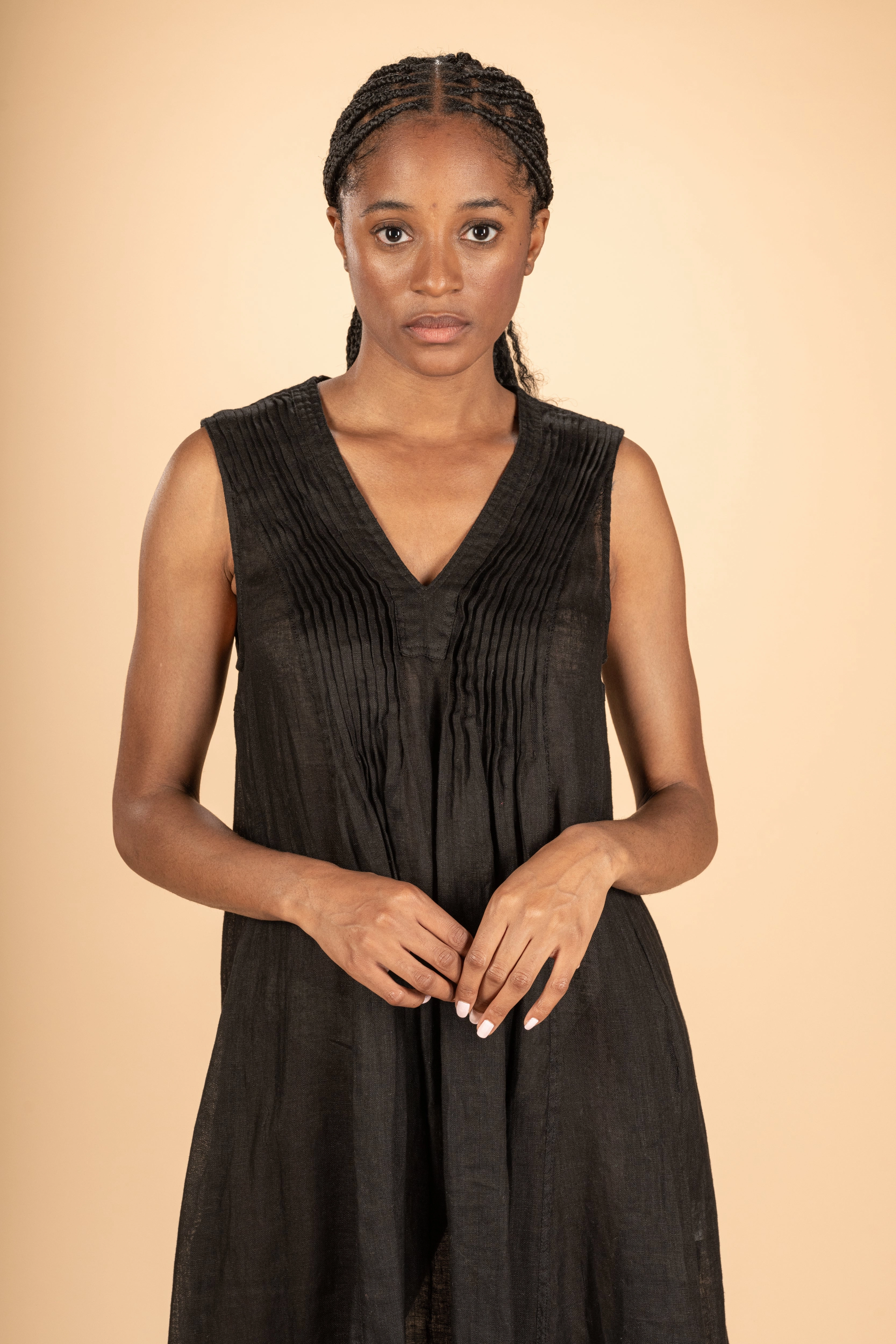 Art Soul ZE2403R Marie Linen  Dress - Black