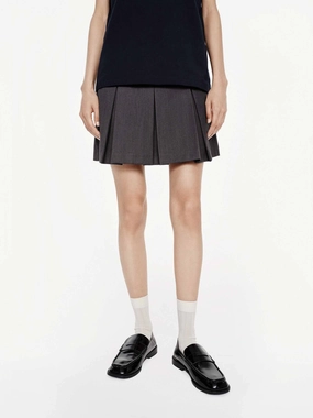 Zipper Pleated Mini Skirt Washable fabric