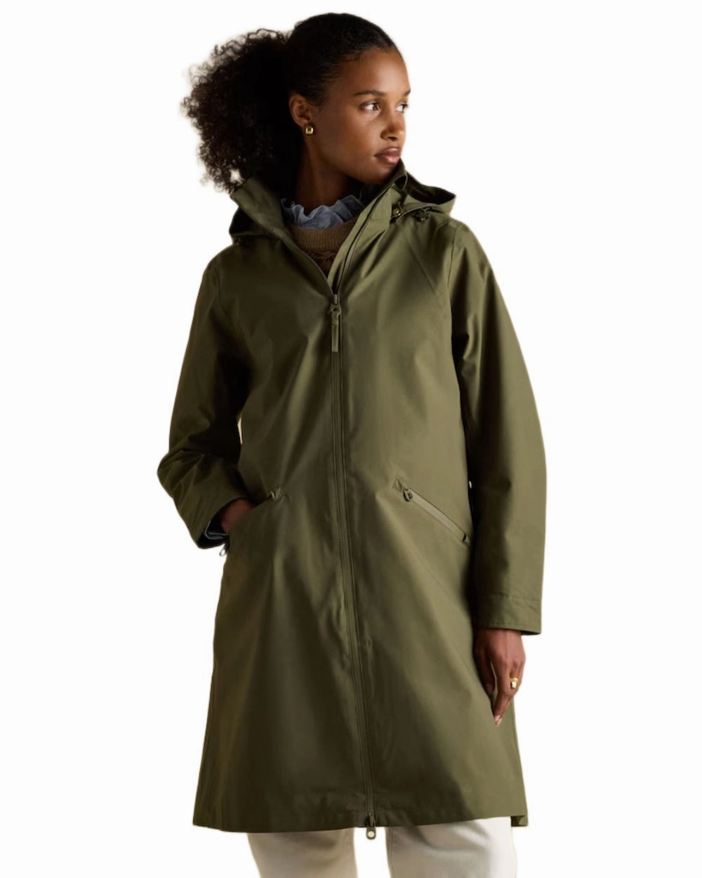 Ergonomic Mobility Cut Warmth Without Bulk Joules Womens Rainaway Waterproof Longline Raincoat