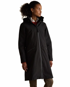 Cozy Hood Detail Joules Womens Rainaway Waterproof Longline Raincoat
