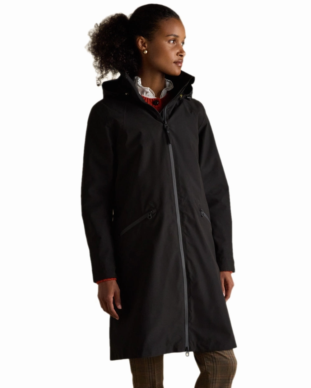 WaterproofDesign Convertible 2 In 1 Function Joules Womens Rainaway Waterproof Longline Raincoat