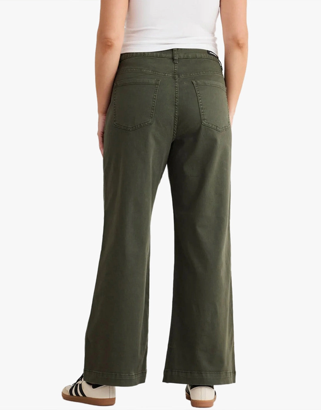 Zoey High Rise Stretch Denim Jean - Dark Khaki Sunny Vibes Casual Shape Retention